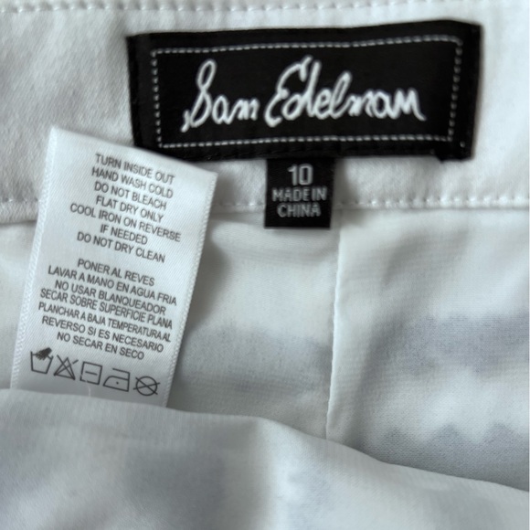 Sam Edelman Embroidered Beaded Stretch Cotton Mini Skirt Womens 6 10 Blue White - Picture 7 of 16